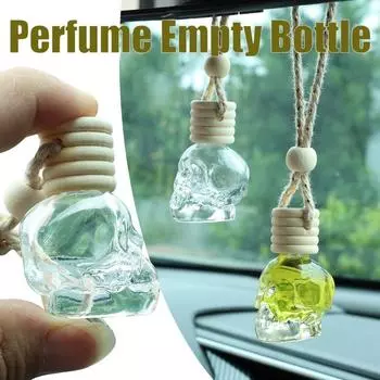 8 мл пустая бутылка духов украшения крышка с пятью нитями череп голова пустая бутылка подвеска ароматерапия эфирное масло флакон