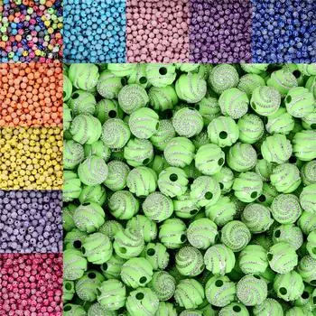 8 мм 100 шт. разноцветные акриловые бусины круглые свободные бусины-разделители подходят для женских и мужских браслетов и ожерелья своими руками 8mm 100pcs разноцветный