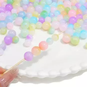 8 мм/10 мм акриловые желе двухцветные бусины круглые разделители свободные бусины для ожерелья, браслета, серьг DIY аксессуары для изготовления ювелирных изделий 8mm 50pcs розовый