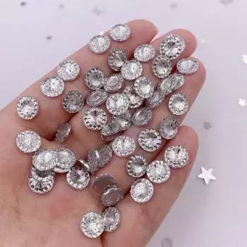 8 мм 200 шт., милые прозрачные круглые стразы из смолы с плоской задней частью, свадебные украшения «сделай сам», аппликация, аксессуары, ремесла