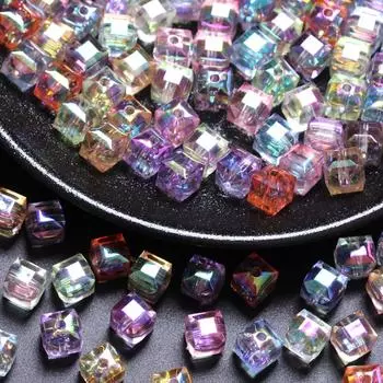 8 мм 20 шт./пакет чешский хрустальный кубический граненый кубический бусины с УФ-покрытием, серьги, браслеты, подвески, россыпью для изготовления ювелирных изделий, ручная работа about 20pcs 8mm