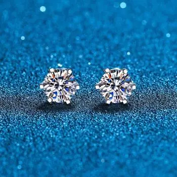 8 мм 2,0 карата, 100% муассанит, серьги-гвоздики для женщин, серьги-гвоздики с винтовой резьбой, серебро 925 пробы, ювелирные изделия, прошедшие тест на бриллианты 2ct 8mm