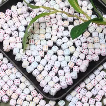 8 мм 30 шт акриловые кубики бусины квадратные DIY разделительные бусины для изготовления ювелирных изделий ожерелье браслет аксессуары