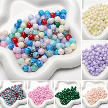 8 мм 30 шт./пакет стеклянные цветные бусины DIY браслет ожерелье серьги ювелирные аксессуары 8mm 30pcs/bag