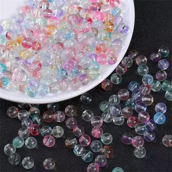 8 мм 50 шт./пакет желе стеклянные бусины-пузыри DIY ожерелье браслет серьги кольца ювелирные аксессуары 8mm 50pcs/bag