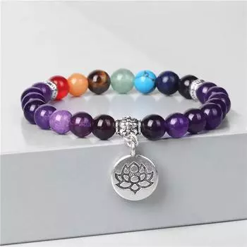 8 мм браслет из натурального камня чакра бусины лотоса браслет-подвеска тигровый глаз кварцевые браслеты для мужчин и женщин ювелирные изделия ручной работы для йоги