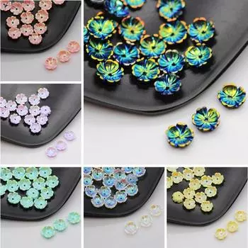 8 мм бусины DIY ювелирные аксессуары имитация ракушки цветок ручная работа креативное украшение для ногтей AB Illusion цветные материалы 50 шт смоляные аксессуары AB жёлтый