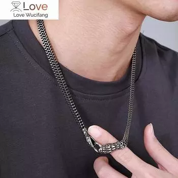8 мм цепочка с панцирным звеном мужская шея ожерелье для мужчин готическое из нержавеющей стали змея стиль мужское ожерелье 60 см длиной викинг ювелирные изделия