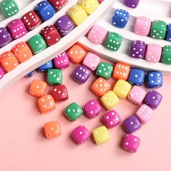 8 мм для изготовления ювелирных изделий, аксессуары, ожерелье, кубики, бусины-разделители, DIY квадратный браслет, акриловые бусины, 100 шт. Transparent разноцветный