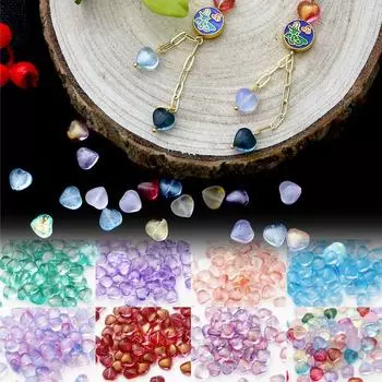 8 мм для изготовления ювелирных изделий Популярные горячие продажи ювелирных аксессуаров Чешские бусины в форме сердечек Бусины-разделители Браслеты Шпилька ручной работы Стекло Свободные Высокое качество Light Blue