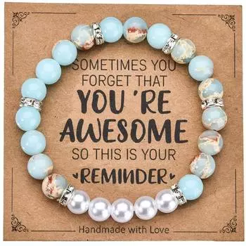 8 мм искусственный жемчуг Love Series ручная цепочка Shoushan Stone вулканический камень матовый камень плетение регулируемый браслет украшения подарок With card