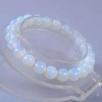 8 мм модные круглые каменные бусины растягивающийся браслет ювелирные изделия женский подарок белый