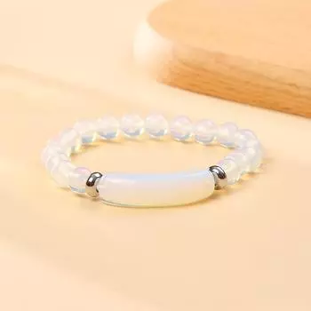 8 мм натуральный агат камень тигровый глаз камень обсидиан кристалл браслет из бисера эластичный провод плетеный браслет белый