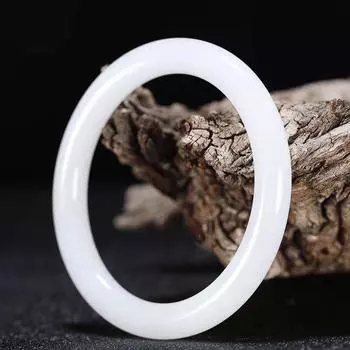 8 мм натуральный белый нефритовый браслет модный изумрудный браслет с подвесками нефритовый браслет женский подарок 53-54MM