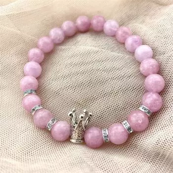 8 мм натуральный камень лавы браслеты для женщин и мужчин новый вулканический камень черный, белый цвет агат Корона бусины браслет ювелирные изделия Рождественский подарок