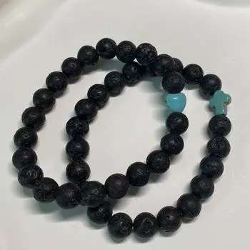 8 мм натуральный лавовый камень браслет из бисера для мужчин женщин вулканический камень любовь крест йога исцеление матовый камень