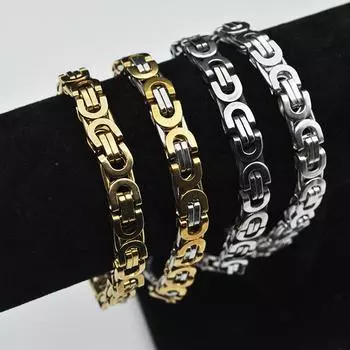 8 мм новый браслет из титановой стали с плоским зажимом и цепочкой для соединения позвоночника, модное мужское ожерелье, однотонная цепочка 23cm