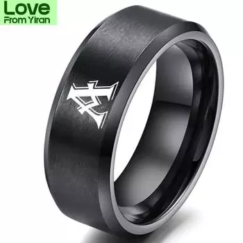 8 мм персонализированное инициал кольцо гравировка A до Z алфавит нержавеющая сталь печатка пустое простое кольцо 12 зодиак кольцо для мужчин женщин 12
