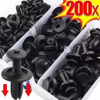 8 мм Пластиковые заклепки Крепеж Винты Универсальный автомобильный бампер Крыло Заклепка Черный автомобильный крепеж Push Pin Зажимы Авто Инструменты Аксессуары
