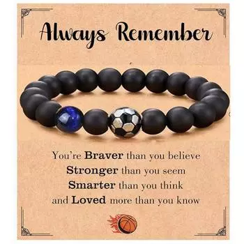 8 мм регби футбол волейбол серия цепочка для рук матовый камень плетение браслет украшения подарок 8MM Beads