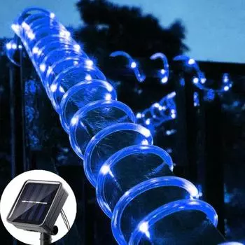 8 Modes Solar Rope Hose Lights Led String Lights For Garden Outdoor Street Wedding Christmas Patio Porch Pool Tree Decoration 5M 50LED-Solar