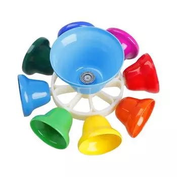 8 нот колокольчик ударный инструмент музыкальная игрушка с ситком для детей малышей раннего возраста разноцветный