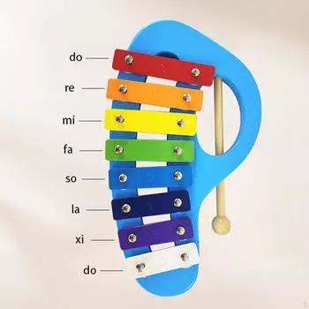 8 нот металлический ксилофон детский деревянный радужный глокеншпиль музыкальные занятия для синий