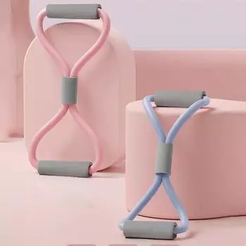 8-образный силовой тренажер, тренажер для спины, эспандер для груди, тренажер для открытых плеч, канат для растяжки спины и плеч розовый