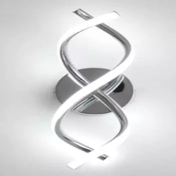 8-образный светодиодный настенный светильник из алюминия, серебристый, 20 Вт, белый свет