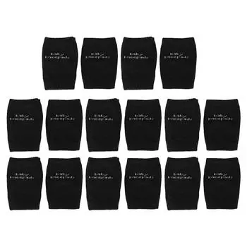8 Pairs Crawling Baby Knee Pads Unisex Soft Cotton Safety Adjustable Toddler Knee Protector Black чёрный