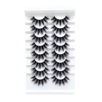 8 Pairs False Eyelashes Enlarge Eyes Soft Dense Long 3D Three Dimensional Curly False Eyelashes