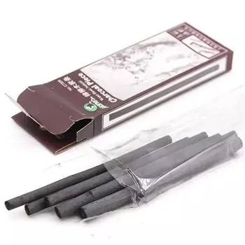 8 палочек из натурального угля, круглые палочки из ивы шириной 8 мм для рисования эскизов 9~14cm чёрный