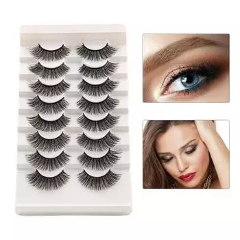 8 пар накладных ресниц, натуральные привлекательные волокна, накладные ресницы для макияжа для женщин Set