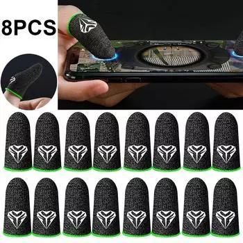 8 пар накладок на пальцы для PUBG, дышащие, защищающие от пота, накладки на кончики пальцев (зеленый)