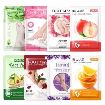 8 пар отшелушивающих масок для ног для педикюра, носков с защитой от трещин на пятках, для удаления кутикулы, маска для ног, пилинг-маска для ухода за ногами