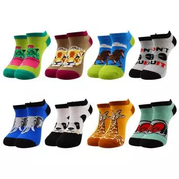 8 пар смешных носков до щиколотки в стиле харадзюку, повседневная мода, пивная клетка, хлопок, женские и мужские EU39-46