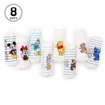 (8 пар) женские детские носки Disney в полоску, носки с низким вырезом в полоску, повседневные модные носки BG18 22 - 25 cm