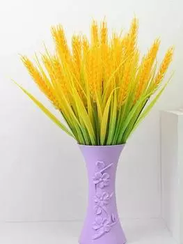 8 Pcs Artificial Wheat Ears UV Resistant Artificial Flower Fake Barley Grass Plants Simulation Crop Bouquet for Outdoor Garden Porch Home Decor жёлтый