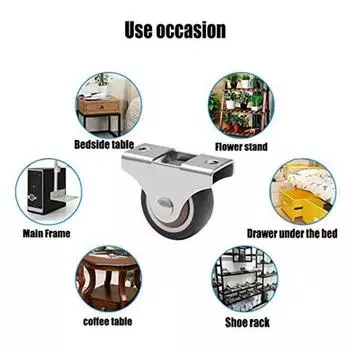 8 PCS Cart Drawer Small Furniture Caster Wheels Mini Rigid Silent Caster Wheel Home Style 1
