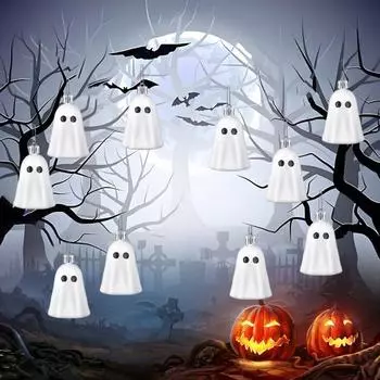 8 Pcs Ghost Pendant Lightweight Halloween Hanging Ghost Ornaments Spooky Mini Ghost Decorations Hangings