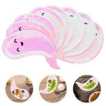 8 шт. Призрачная тарелка Хэллоуин бумажные тарелки тарелка закуска миска ужин вечеринка торт фестиваль фруктовая форма