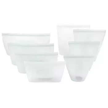 8-Piece Set Of Silicone Fresh-Keeping Bags be Washed Food and Fruit Bags Sealed For Fresh-Keeping -1PCS белый