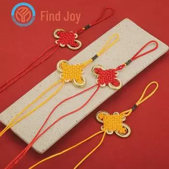 8-пластинчатый китайский узелок с золотой оправой, самодельный аксессуар для кисточек