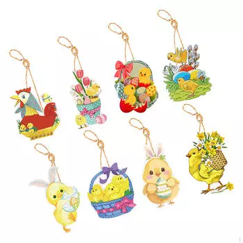 8 предметов пасхальных украшений для дома, подвесные украшения, винтажные центральные украшения, подарочный пакет Style A
