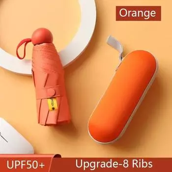 8-реберный зонт от солнца, портативный мини-зонт, капсульный зонтик от солнца с коробкой, УФ-складной карманный зонт