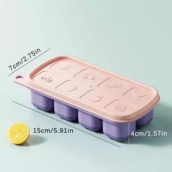 8 решеток лотки для кубиков льда многоразовые силиконовые формы для кубиков льда фруктовый ледогенератор со съемными крышками кухонные инструменты морозильная камера летняя форма