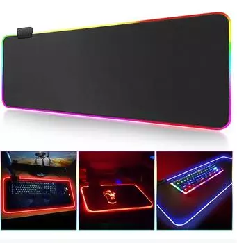 8 режимов подсветки RGB большой коврик для мыши сенсорное управление светодиодные игровые коврики для мыши нескользящие резиновые коврики для стола компьютерный стол коврик для клавиатуры