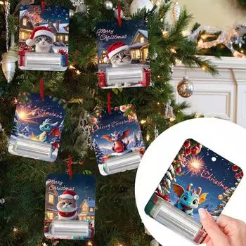 8 рождественских зажимов для денег: для карт, чеков, забавные зажимы для помады, зажимы для подарочных карт, уникальные с пластиковым куполом и двухсторонним клеем