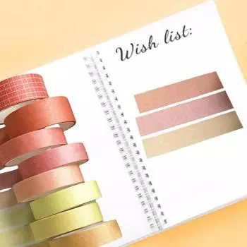 8 рулонов/коробка клейкая лента Washi, удобные однотонные декоративные наклейки для школьных альбомов для студентов для украшения 3