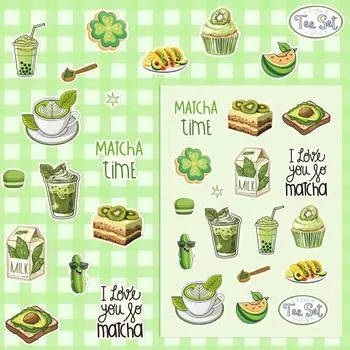 8 Salt Ins Style Pink Yellow Blue Green Stickers Flat Sheet Stickers